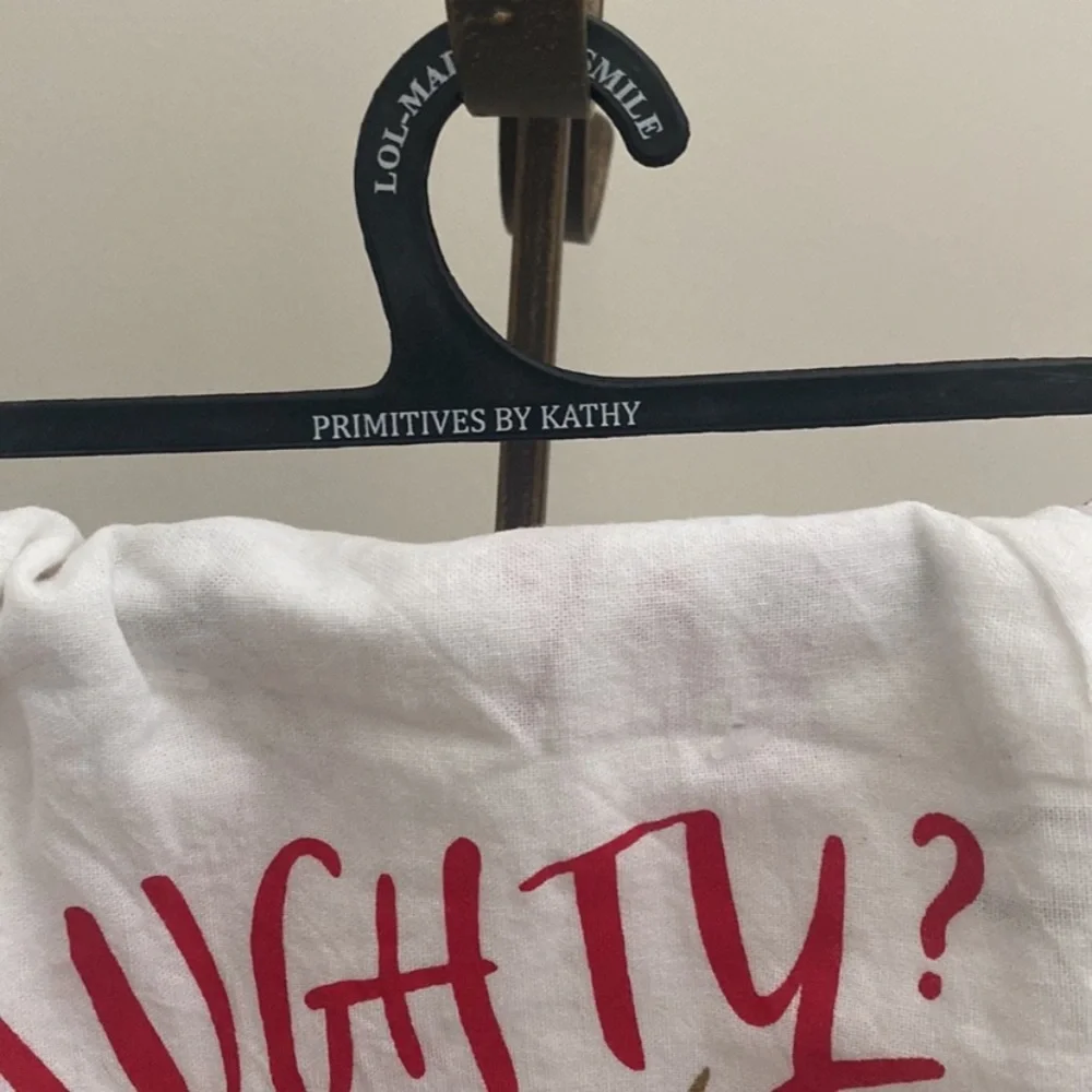 NWT Primitives by Kathy Christmas Dish Towel Naughty Nice Funny.
